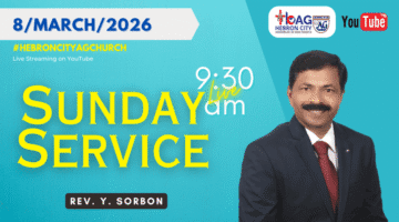 8/March/2026 | Sunday Service Live Sermon | Rev Y Sorbon | Hebron City AG Church | HCAG